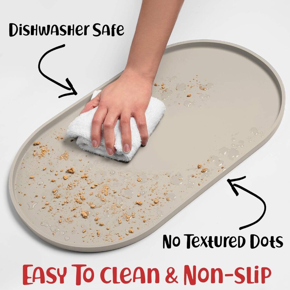 Dog Food Mat - Waterproof Dog Bowl Mat, Silicone Pet Mat for Food and Water Bowl - Picture 6 of 9